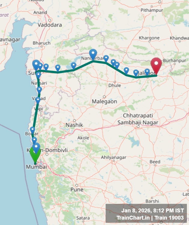 train 19003 map